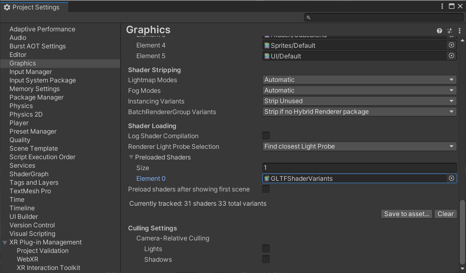 WebXR Input Profiles Loader - Graphics Settings