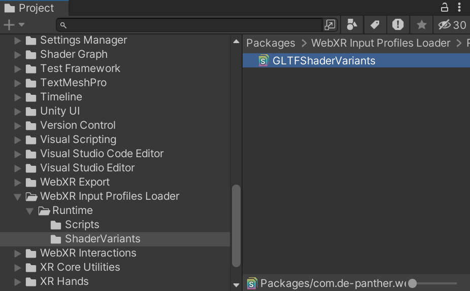 WebXR Input Profiles Loader - Shader variants